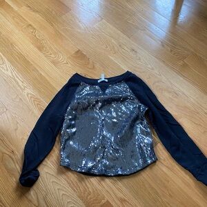 Aeropostale Black and Silver Sequin Top